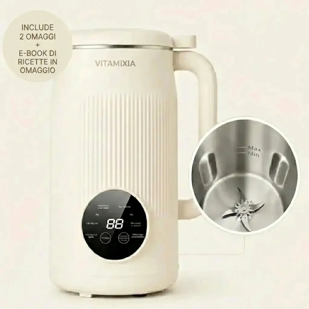 VitaMixia - Multifunzione 8 in 1 per Preparare Bevande Vegetali, Succhi e Molto Altro.
