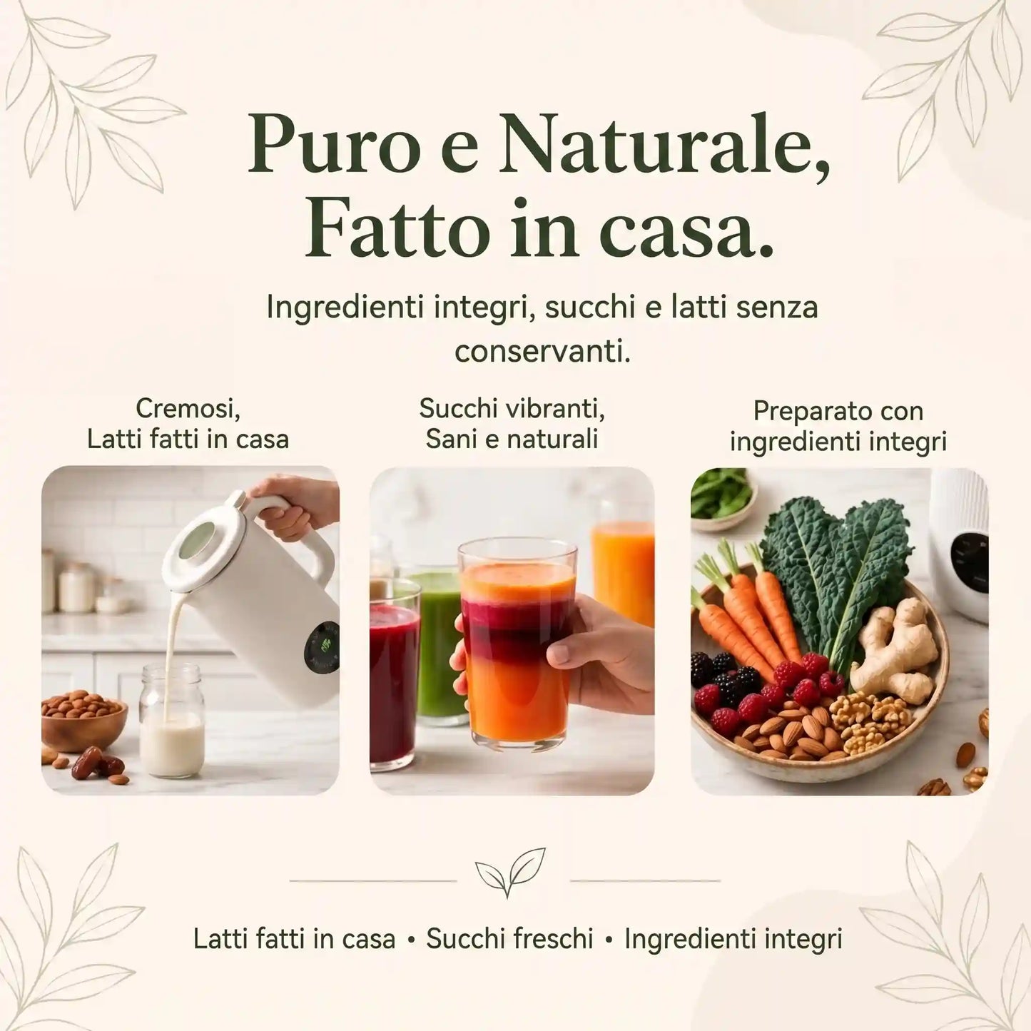 VitaMixia - Multifunzione 8 in 1 per Preparare Bevande Vegetali, Succhi e Molto Altro.