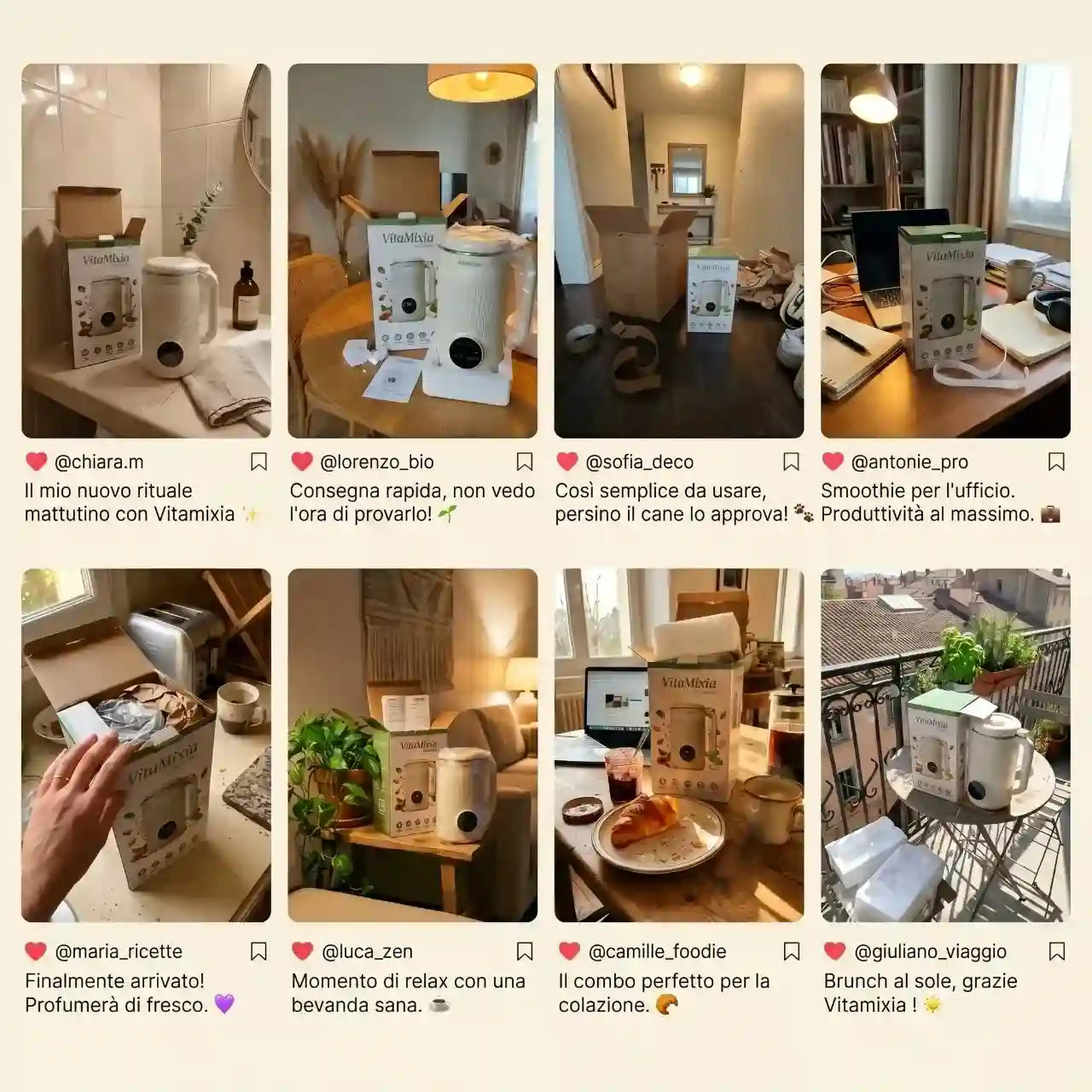 VitaMixia - Multifunzione 8 in 1 per Preparare Bevande Vegetali, Succhi e Molto Altro.