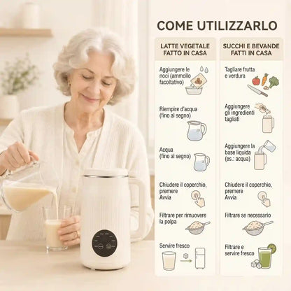 VitaMixia - Multifunzione 8 in 1 per Preparare Bevande Vegetali, Succhi e Molto Altro.