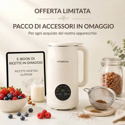 VitaMixia - Multifunzione 8 in 1 per Preparare Bevande Vegetali, Succhi e Molto Altro.